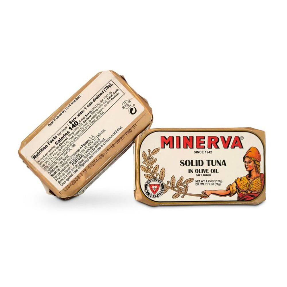 Minerva Premium Canned Tuna Minerva Solid Tuna In Olive Oil 4.25 oz, Pack of 2